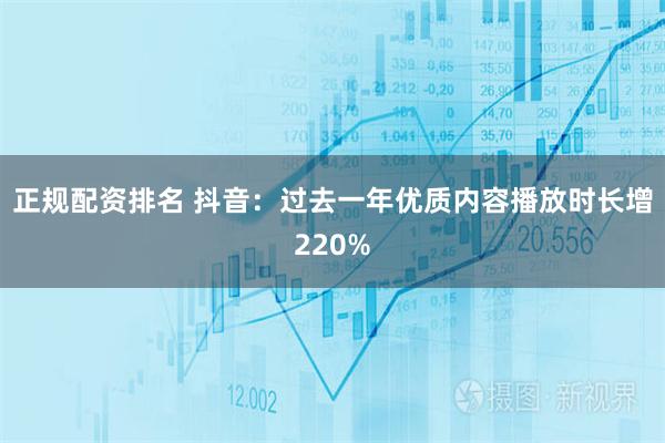 正规配资排名 抖音：过去一年优质内容播放时长增220%